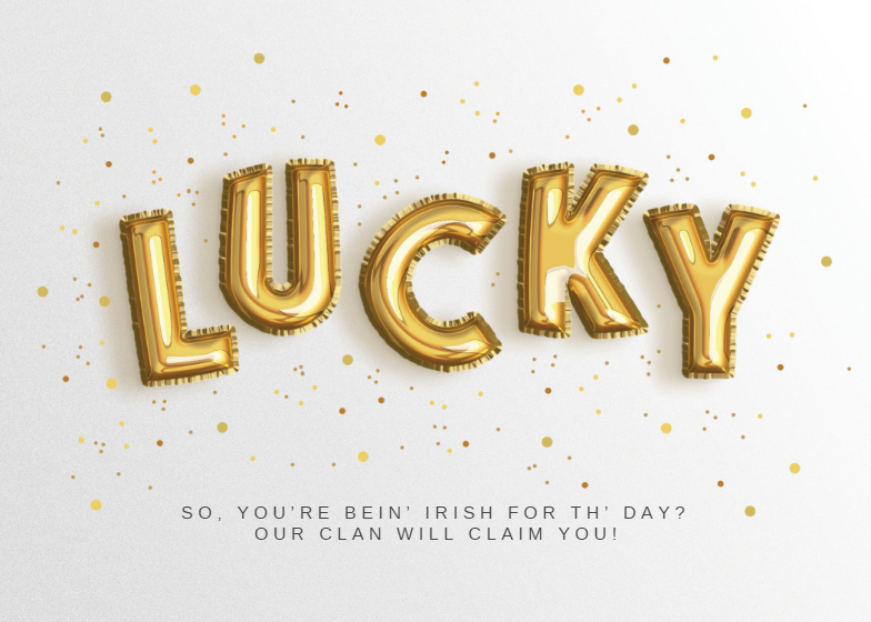 Touched By A Bit Of Irish Luck St Patrick S Day Card Free