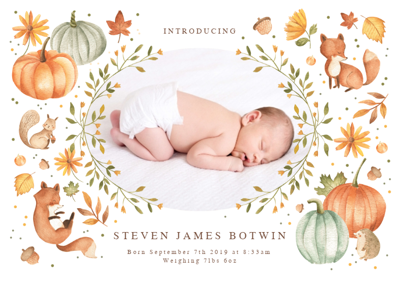 pumpkin birth announcement