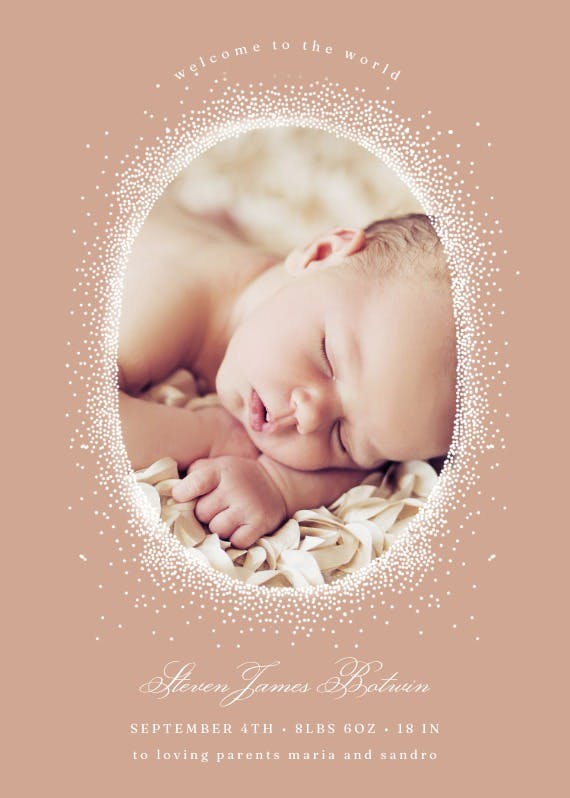 Baby dots - birth announcement card