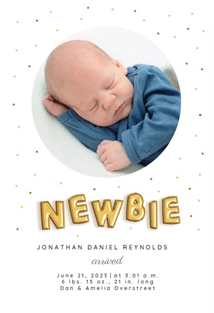 Balloon Barrage - Birth Announcement Card