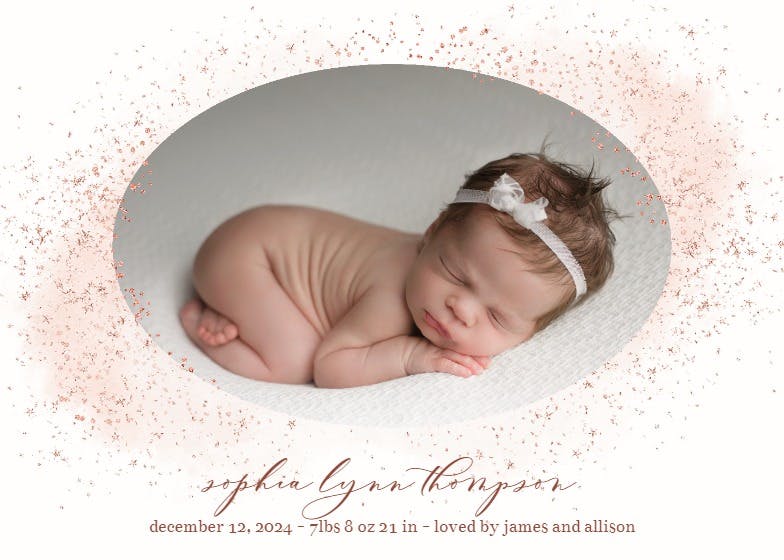 Blush gold spots - birth announcement card