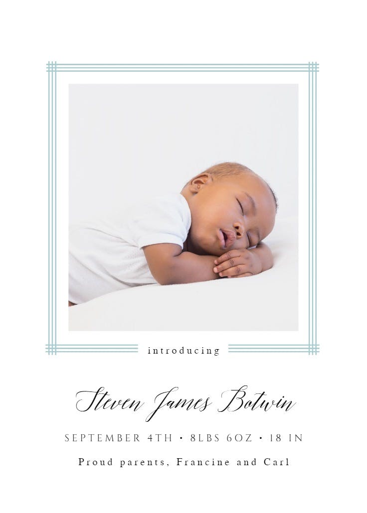 Border frame - birth announcement card