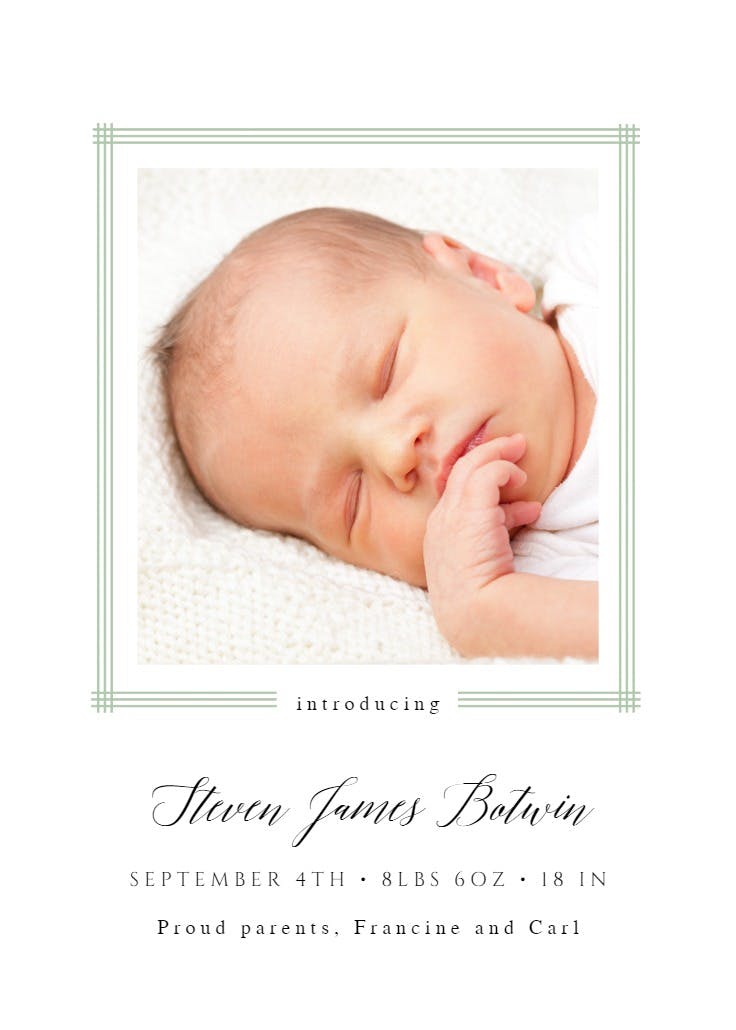 Border frame - birth announcement card