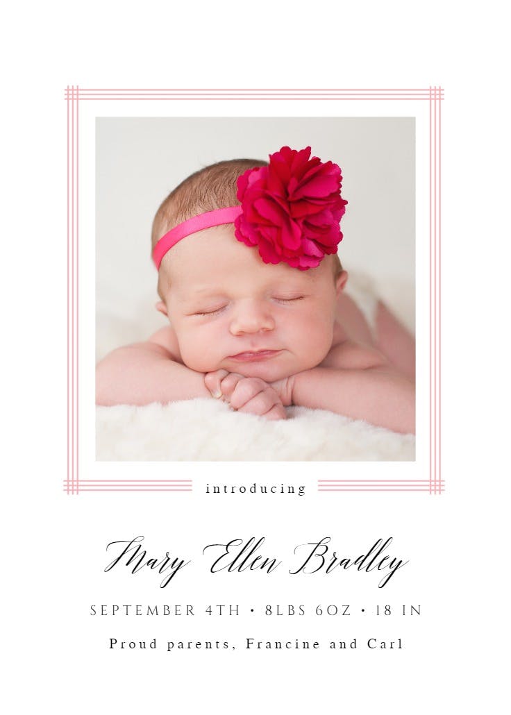 Border frame - birth announcement card