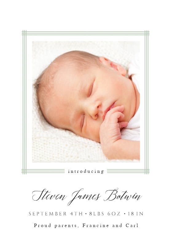 Border frame - birth announcement card