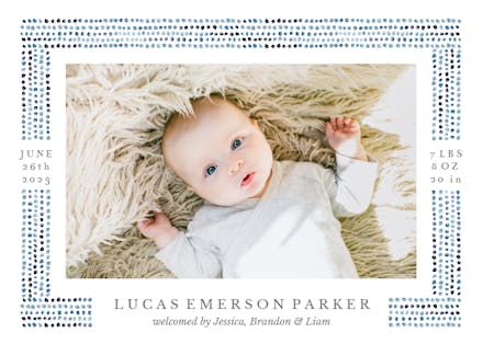 Charming dots pattern - Birth Announcement Card