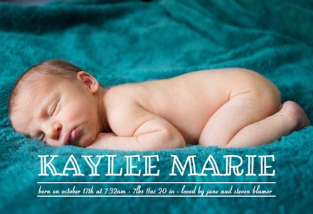 Cute Letters - Birth Announcement Card