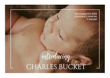 Elegant Frame - Birth Announcement Card