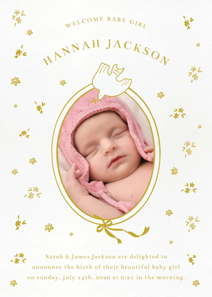 Faith and family - การ์ดแจ้งเกิด