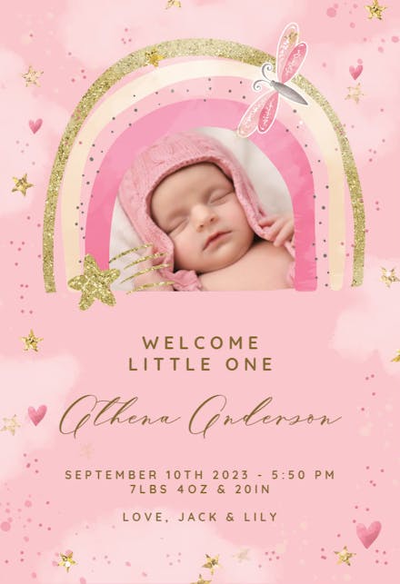 First rainbow - Birth Announcement Card