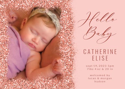 Glitter Abstract - Birth Announcement Card