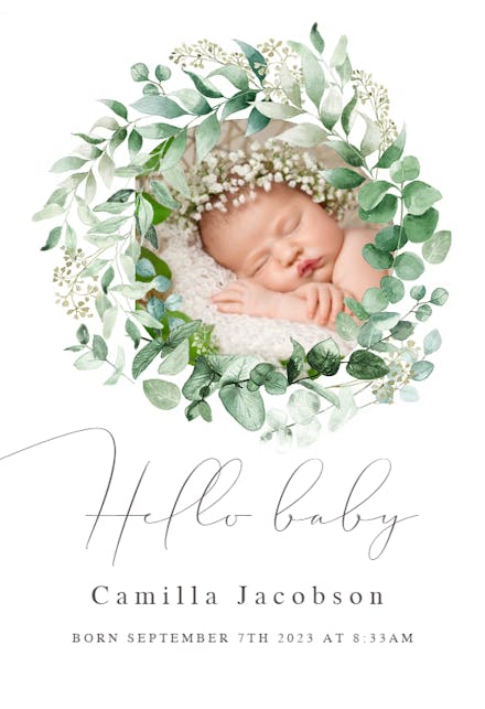 Greenery - Anuncio De Nacimiento
