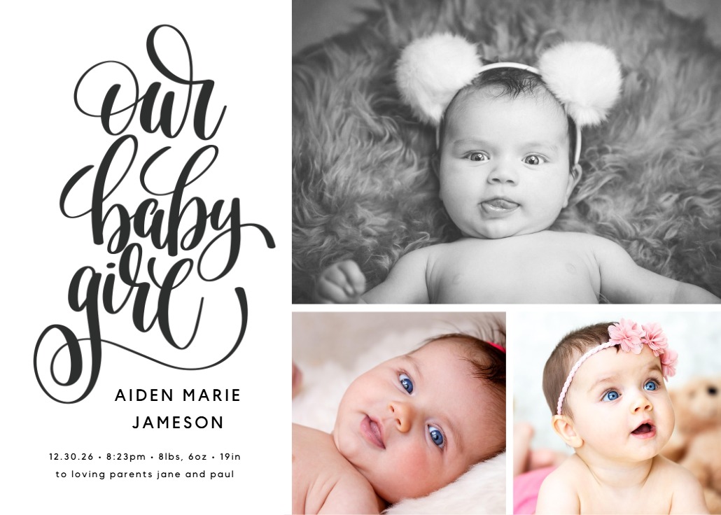 Hand Lettering - Birth Announcement (Free) | Greetings Island