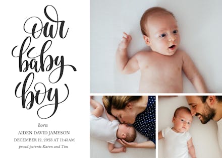 Hand Lettering - Birth Announcement Card