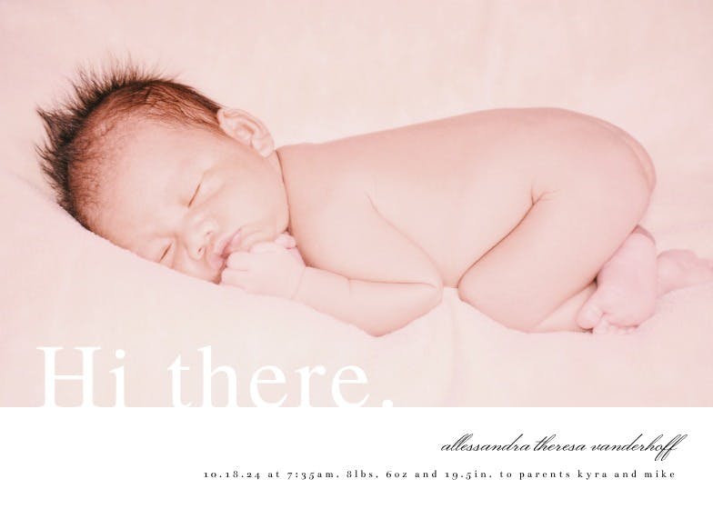 Hi there - birth announcement card