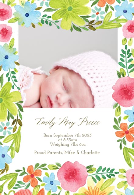 Kudos - Birth Announcement Card