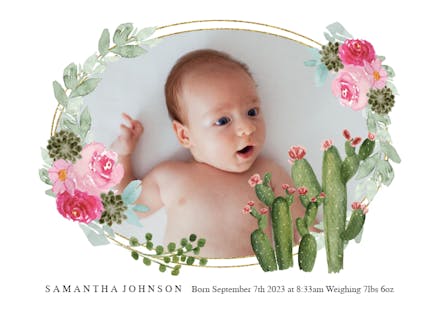 Little Cactus - Birth Announcement Card