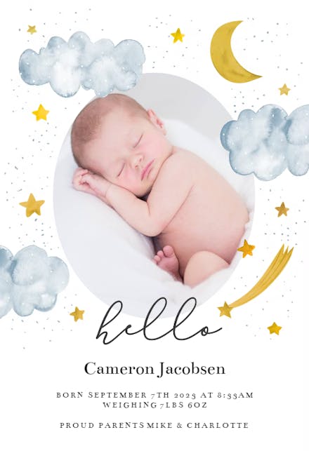 Baby Birth Announcement Templates (Free) | Greetings Island