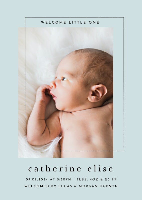 Lux photo frame - birth announcement card