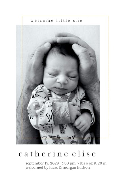 Lux photo frame - Birth Announcement Card