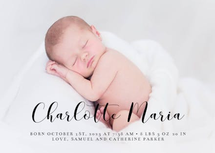 Mottona - Birth Announcement Card