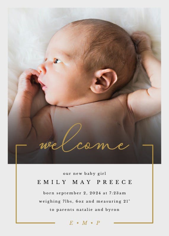 New era - birth announcement card