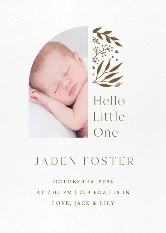 Newest blessing - birth announcement card