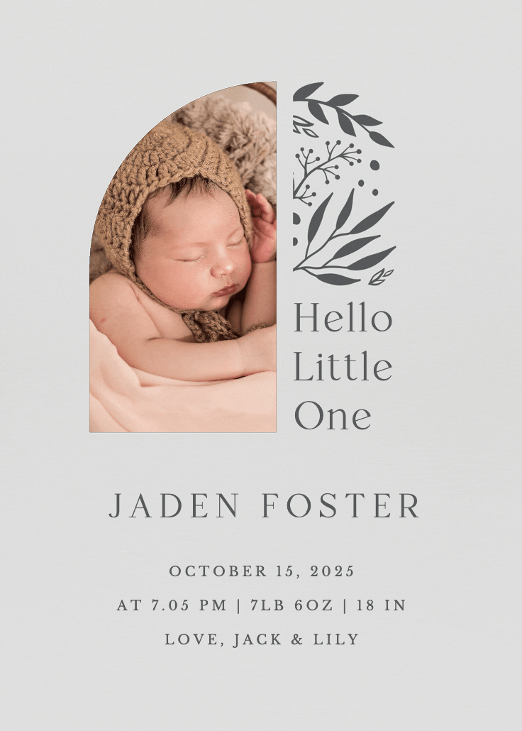 Newest blessing -  anuncio de nacimiento