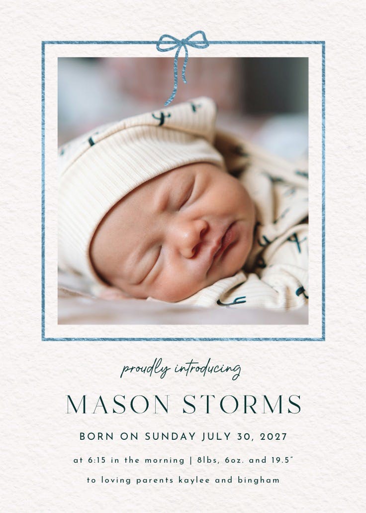 No better gift - birth announcement card