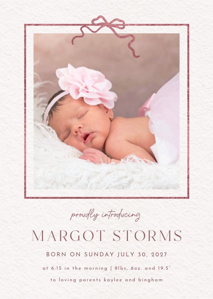 No better gift - birth announcement card
