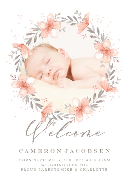 Baby Birth Announcement Templates Free Greetings Island