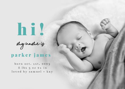 Playfair - Birth Announcement Card