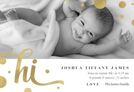 Polka Dots - Birth Announcement Card