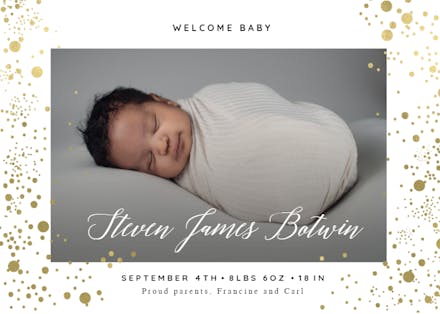 Pure Love - Birth Announcement Card