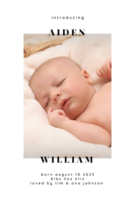 Saint etienne - Birth Announcement Card