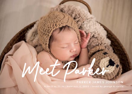 Shellia - Birth Announcement Card