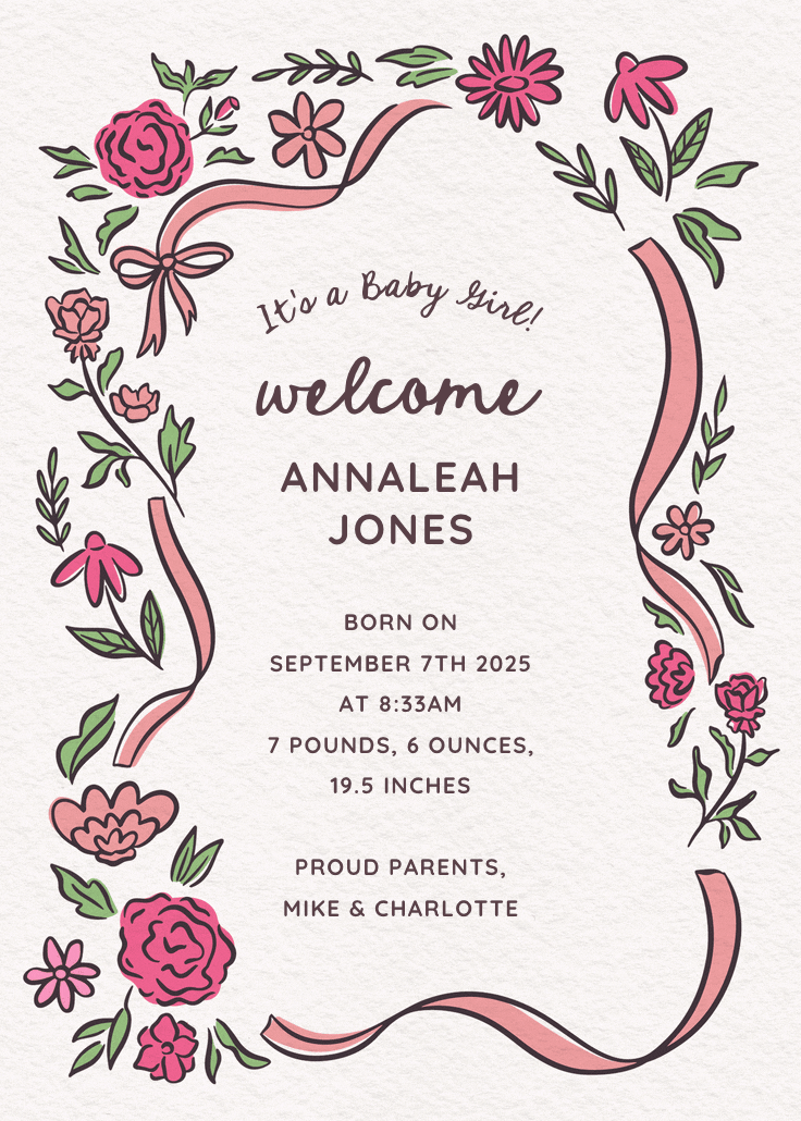 Simply romantic -  anuncio de nacimiento