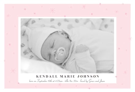 Sparkle Stars - Birth Announcement Card