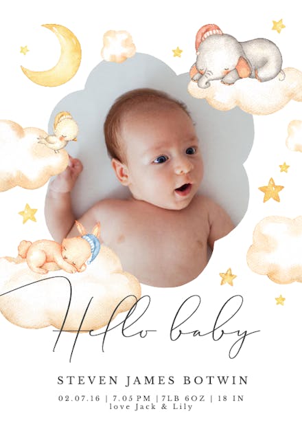 Baby Birth Announcement Templates Free Greetings Island