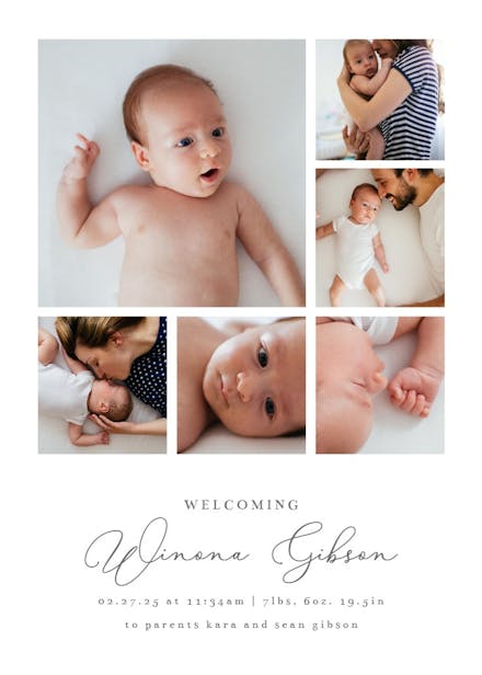 Tiles - birth announcement card