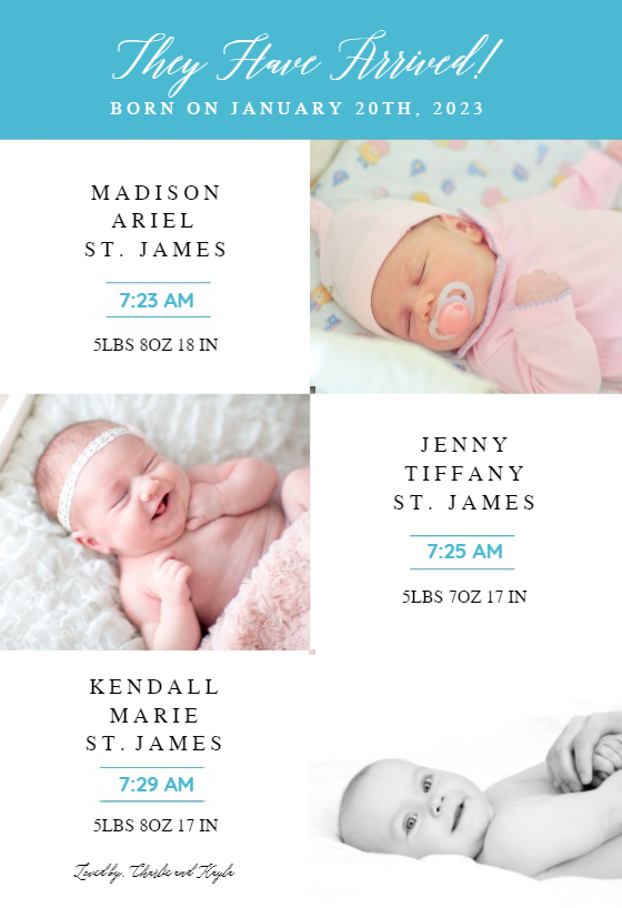 Tiles - Birth Announcement Template (Free) | Greetings Island