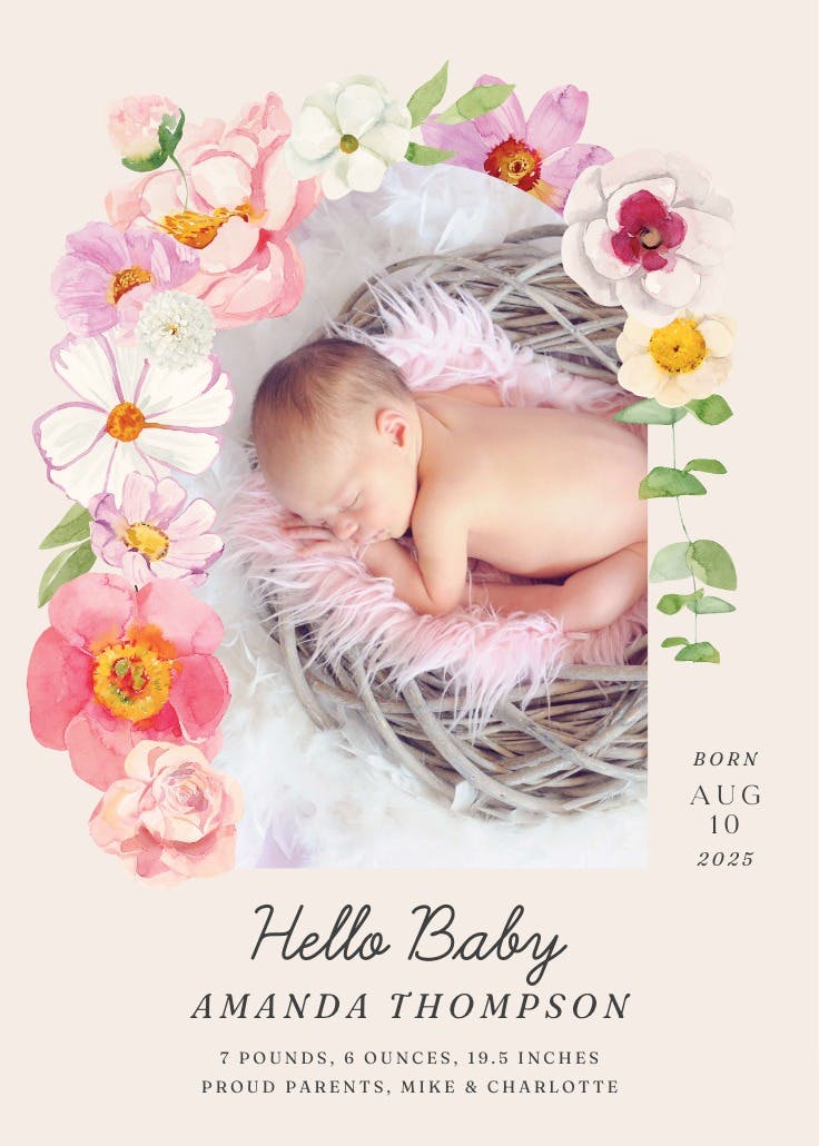 Vibrant Miracle - Birth Announcement | Greetings Island