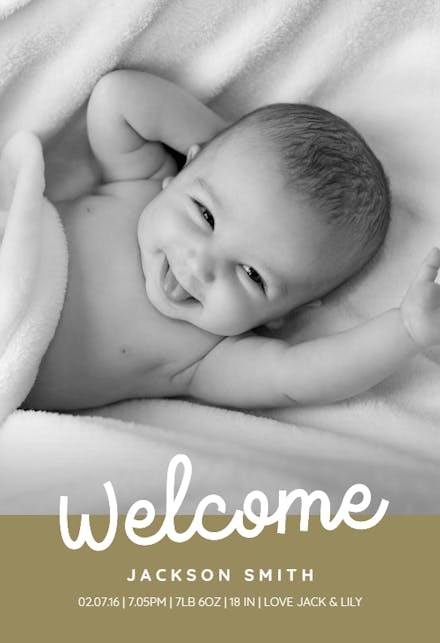Welcome - Birth Announcement Card