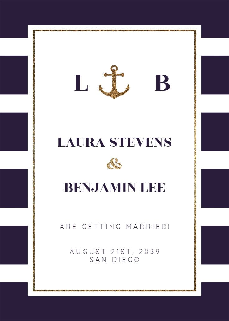 Anchor and stripes - engagement announcement