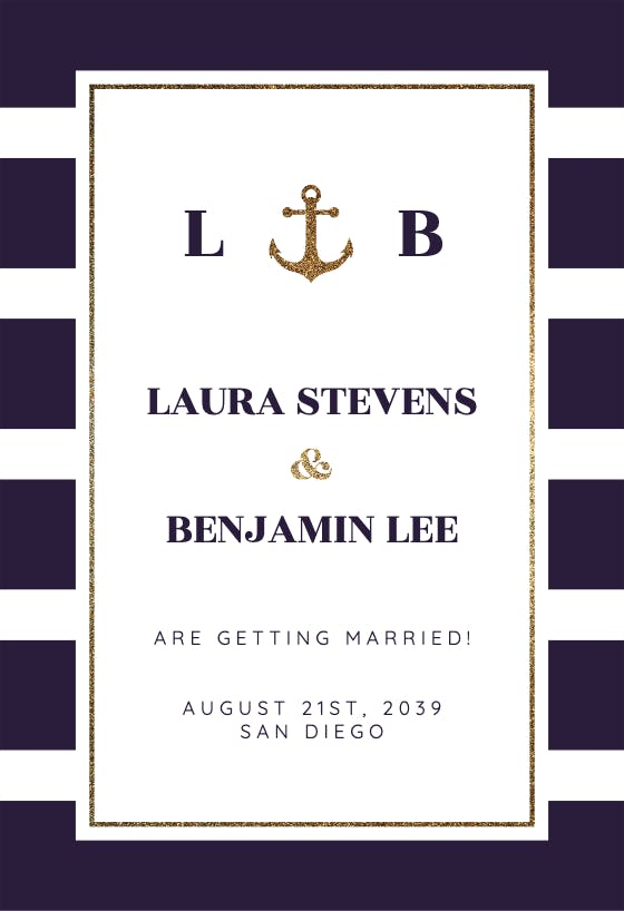 Anchor and stripes - engagement announcement