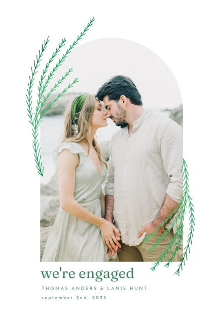 Arch with shiny branches - engagement announcement