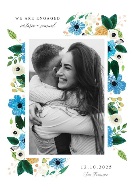 Blue & orange - engagement announcement