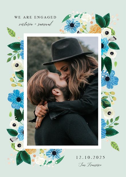 Blue & orange - engagement announcement