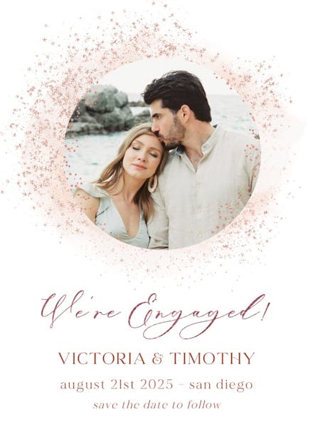 Blush gold spots - engagement announcement