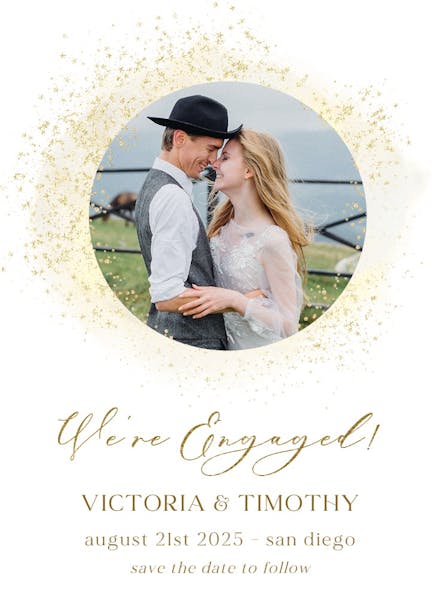 Blush gold spots - engagement announcement